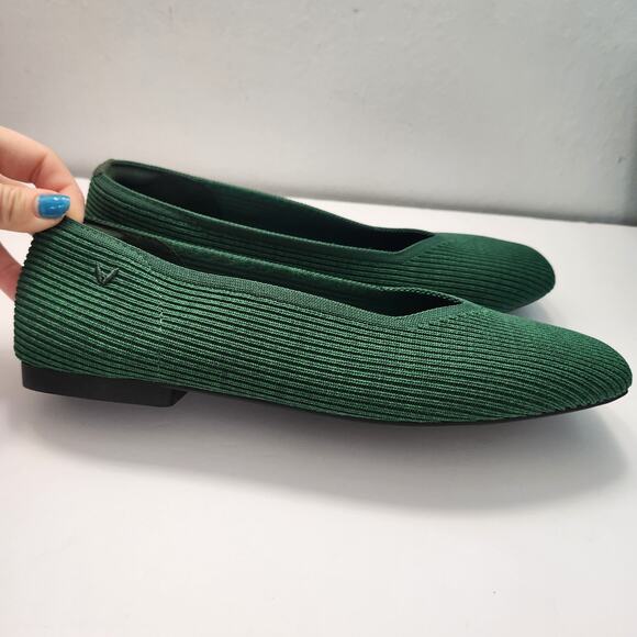 VIVAIA Margot Square-Toe V-Cut Flats 42/10.5 Forest Green Classic Office‎ Career - Picture 4 of 8